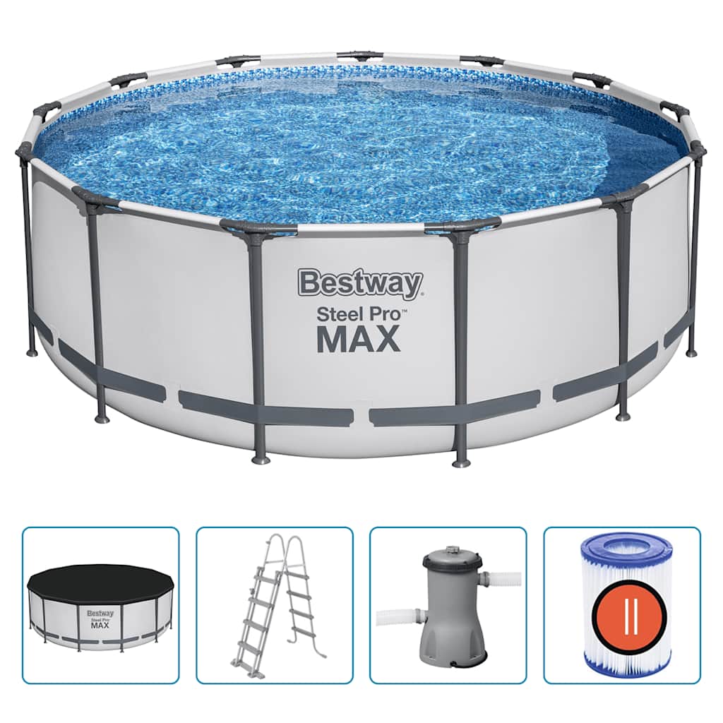 Steel Pro MAX swimmingpoolsæt 396x122 cm rundt