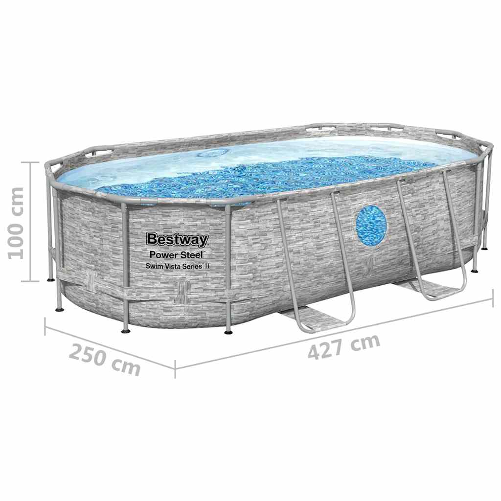 Power Steel swimmingpoolsæt 427x250x100 cm