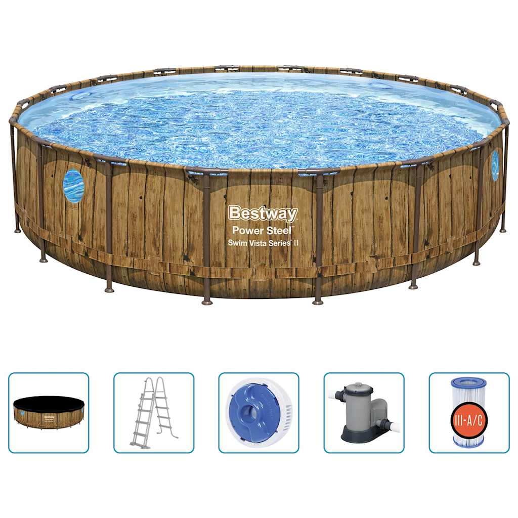 Power Steel swimmingpoolsæt 549x122 cm