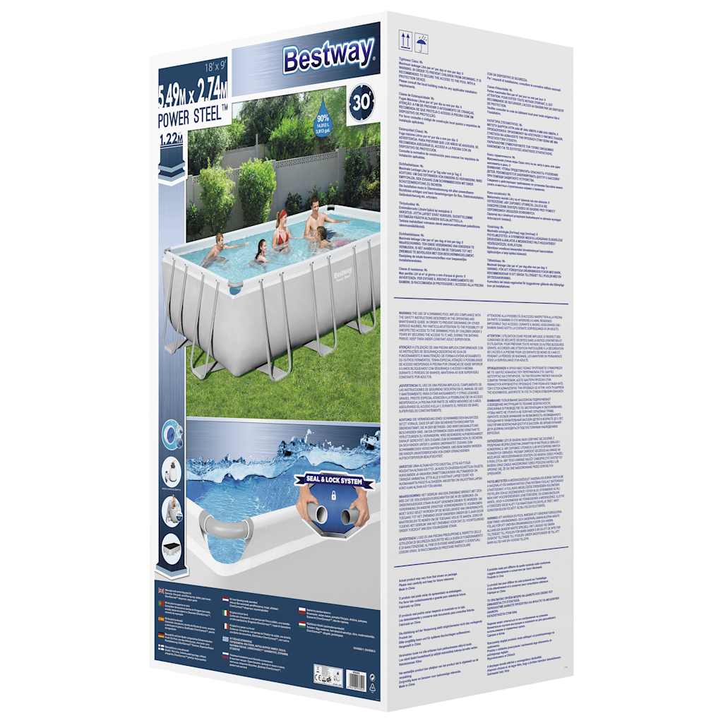 Power Steel swimmingpool 549x274x122 cm rektangulær