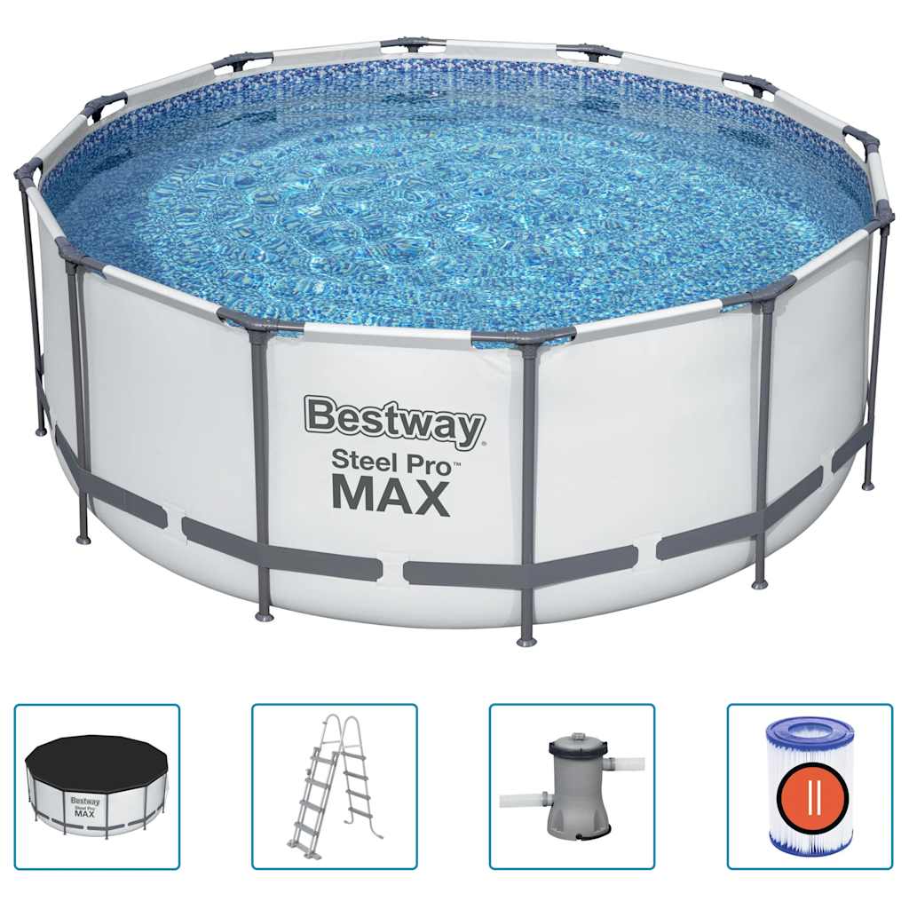 swimmingpoolsæt Steel Pro MAX rund 366x122 cm