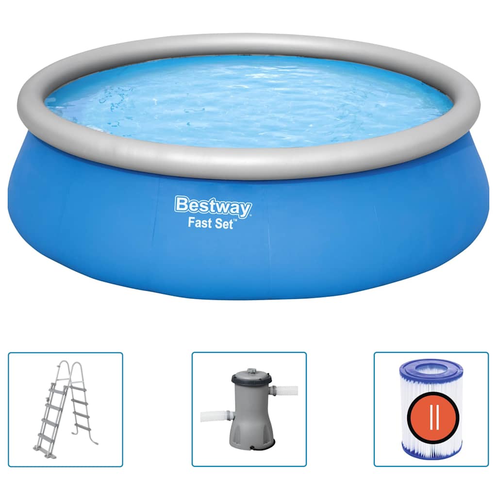 Fast Set oppusteligt swimmingpoolsæt rundt 457x122 cm