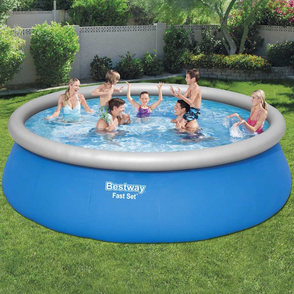 Fast Set oppusteligt swimmingpoolsæt rundt 457x122 cm