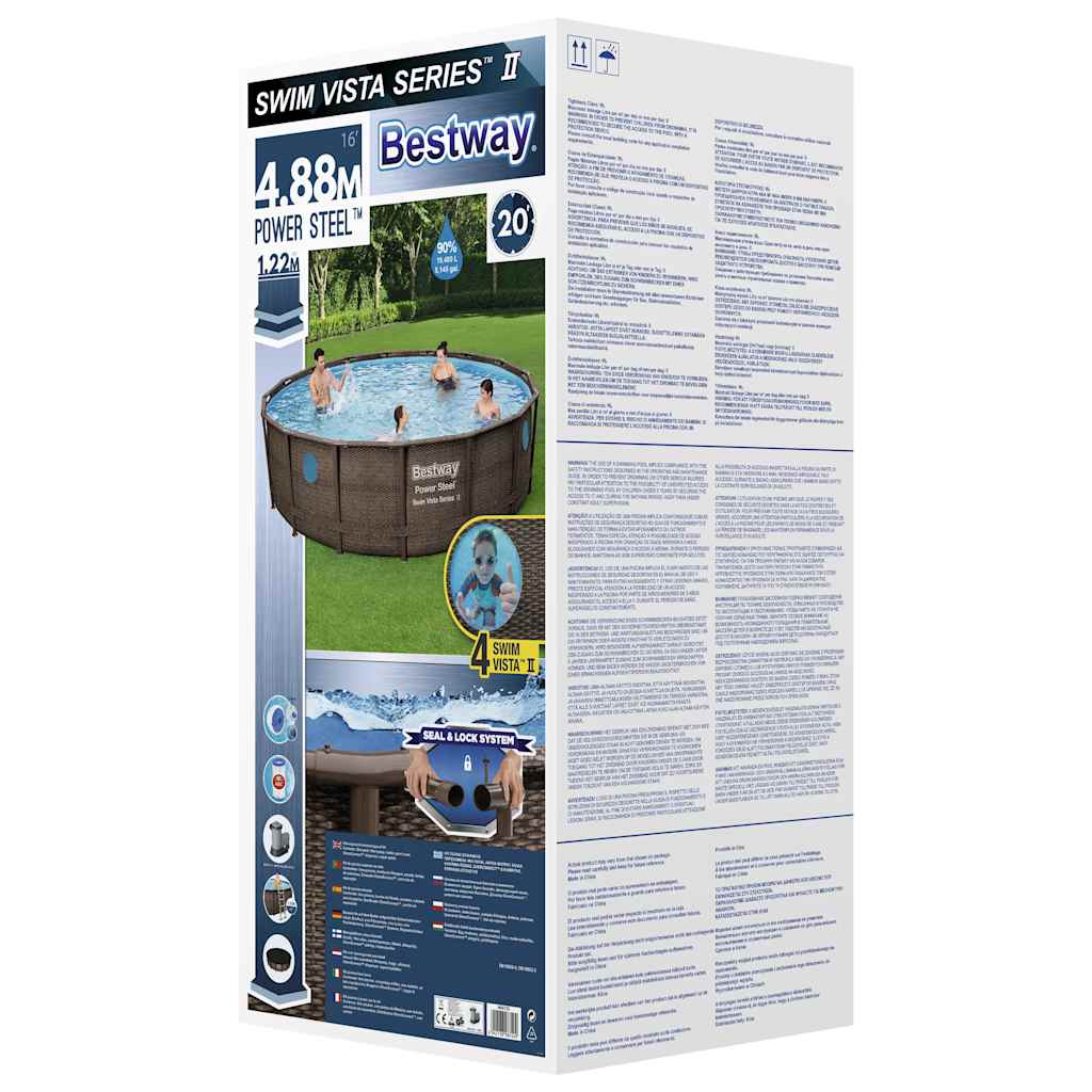 Power Steel swimmingpoolsæt 488x122 cm