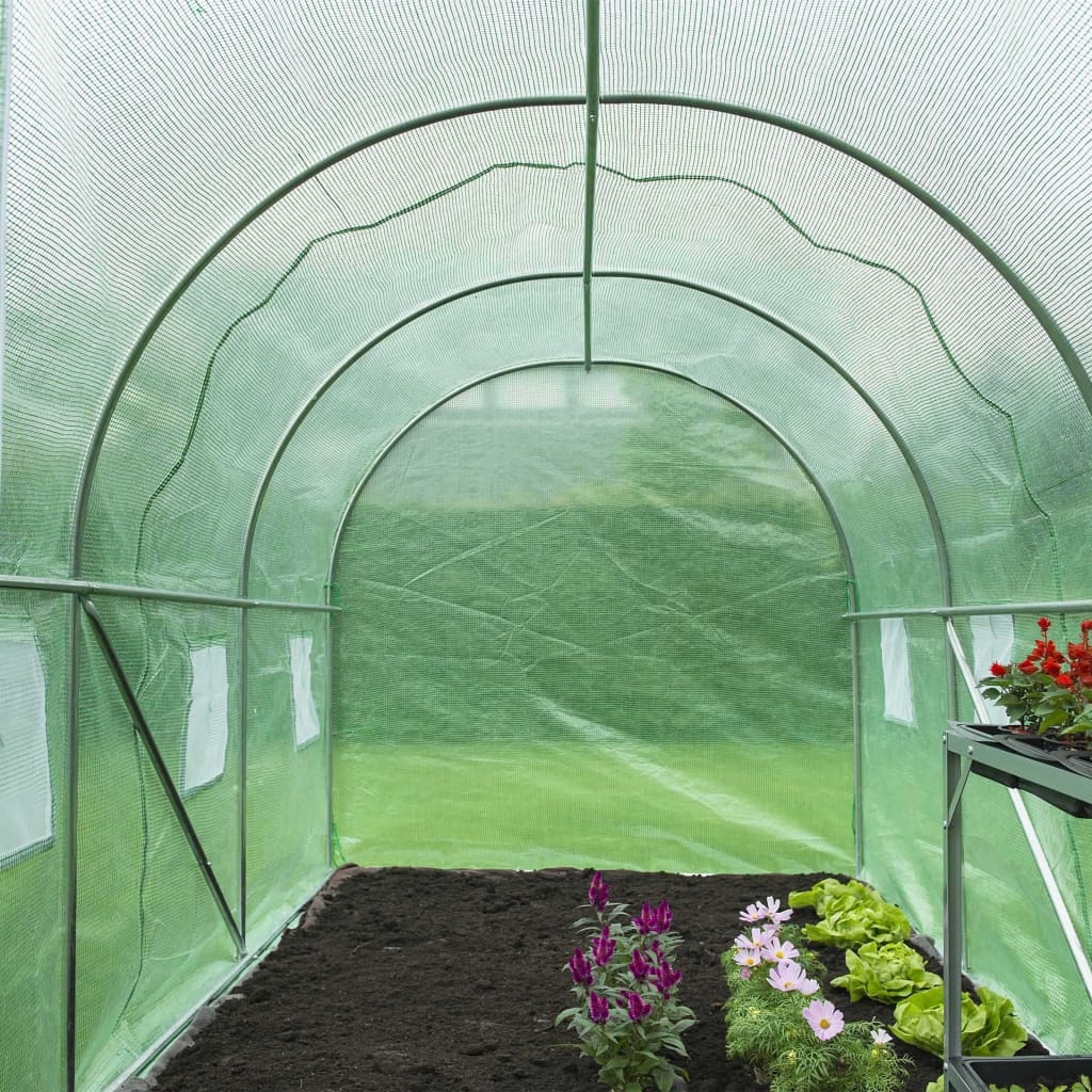 drivhus 3,5 x 2 x 2 m grøn