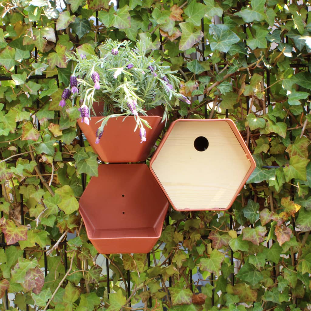 fuglehus Hive 1 19x23x20 cm rundt hul brun