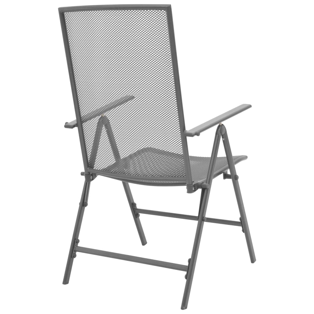 stabelbare havestole 2 stk. stål grå