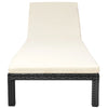 liggestol med hynde polyrattan sort