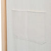 3-panels rumdeler 120 x 170 x 4 cm stof cremefarvet