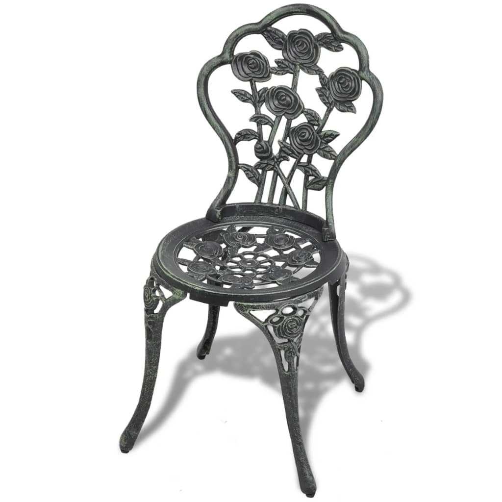 bistrostole 2 stk. støbt aluminium grøn