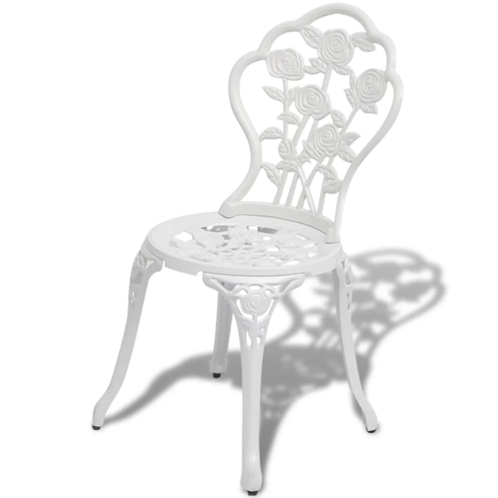 bistrostole 2 stk. støbt aluminium hvid