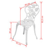 bistrostole 2 stk. støbt aluminium hvid