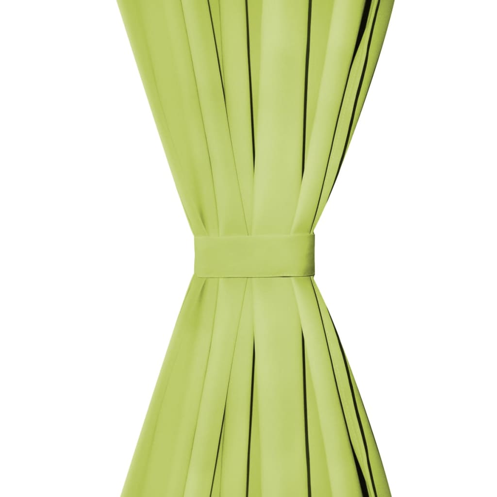 gardiner i mikro-satin 2 stk. med løkker 140 x 225 cm grøn