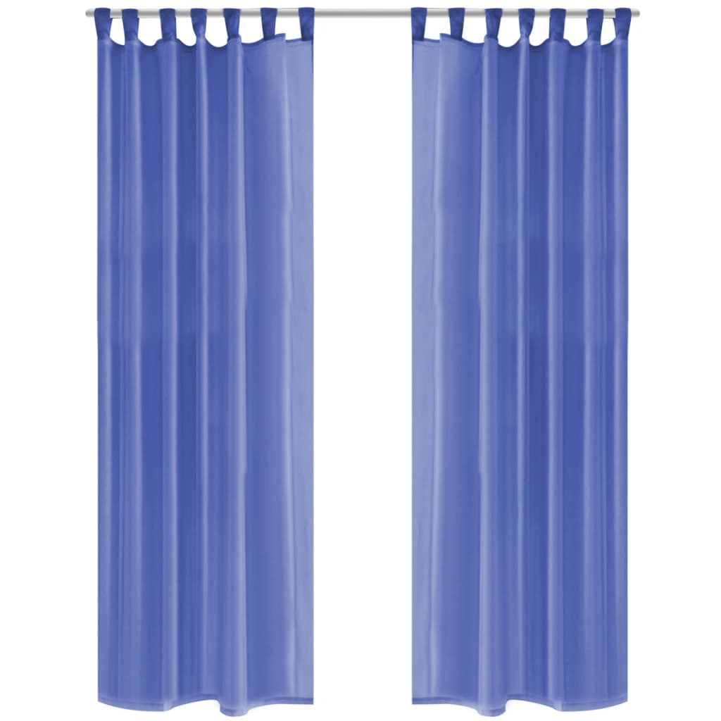 voile-gardiner 2 stk. 140x225 cm kongeblå