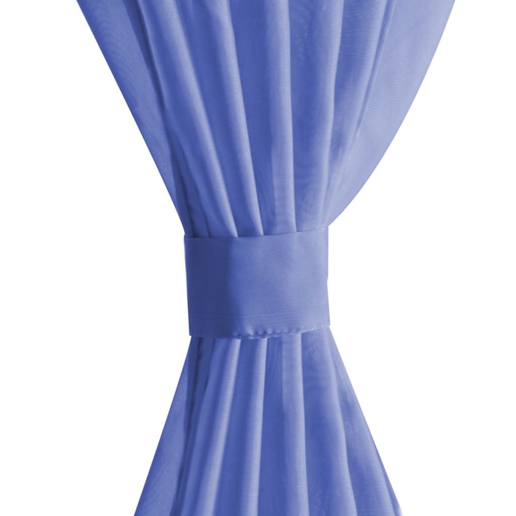 voile-gardiner 2 stk. 140x225 cm kongeblå