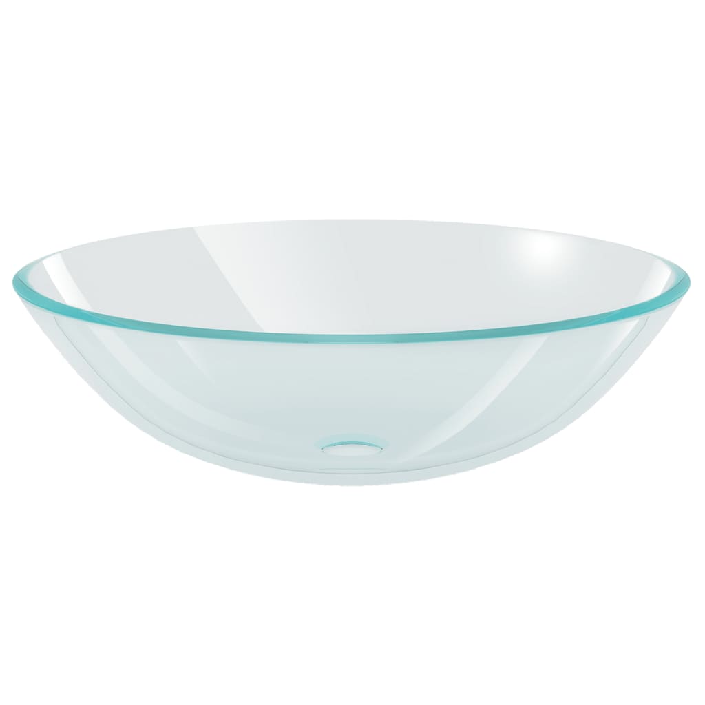 håndvask i hærdet glas 42 cm transparent