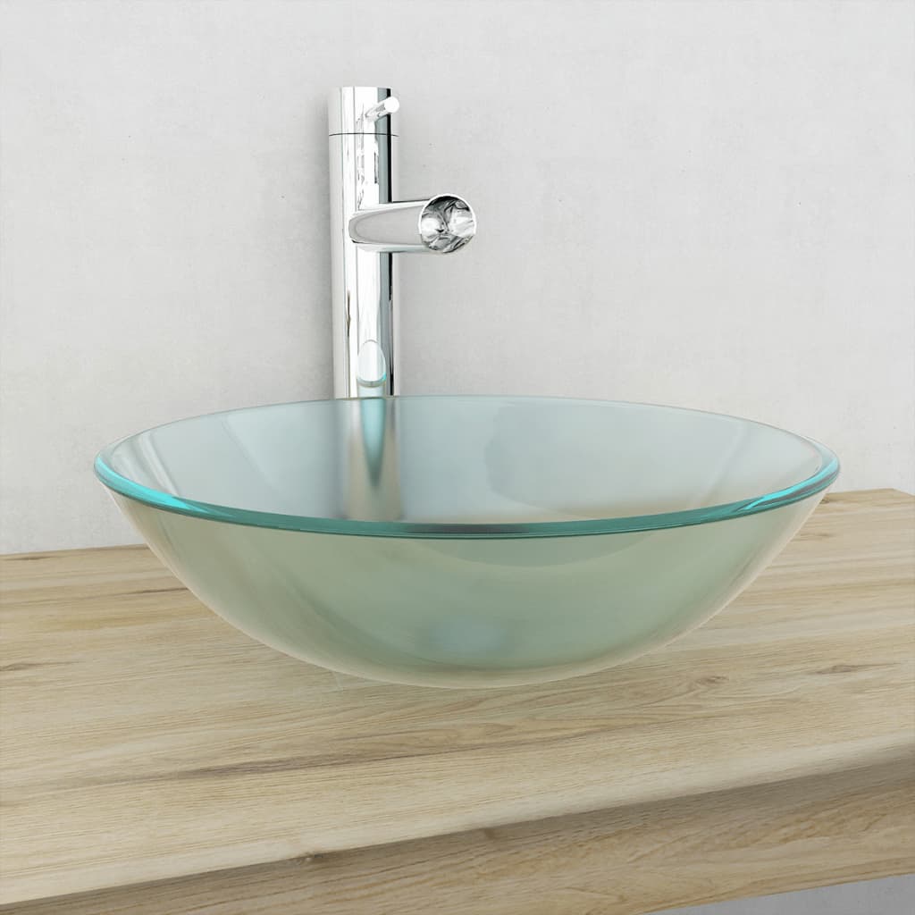 håndvask i hærdet glas 42 cm matteret
