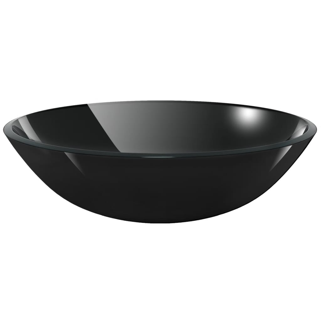 håndvask i hærdet glas 42 cm sort