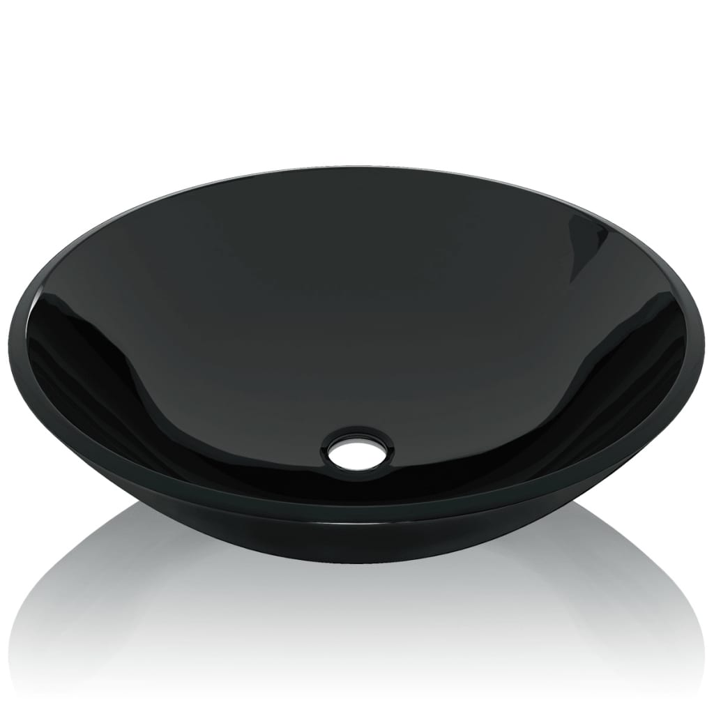 håndvask i hærdet glas 42 cm sort