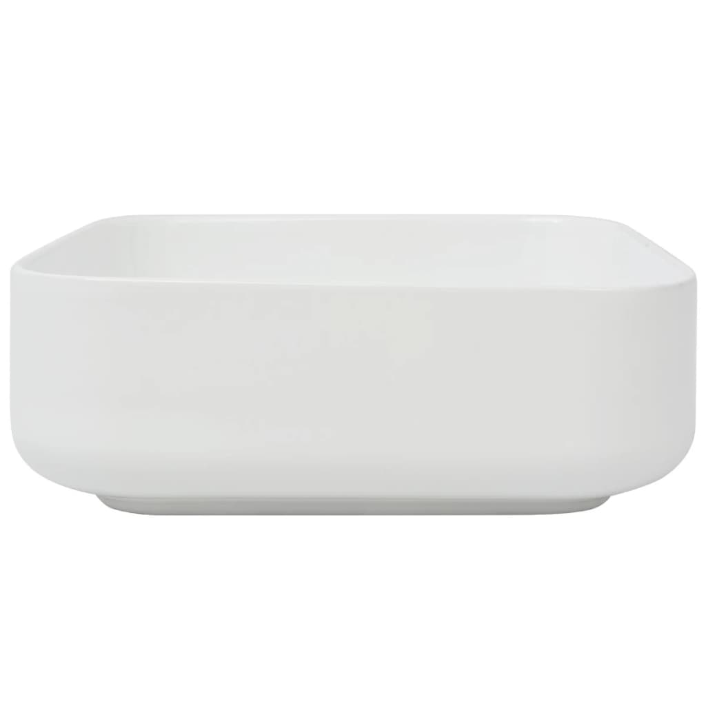 håndvask firkantet keramik 39x39x13,5 cm hvid