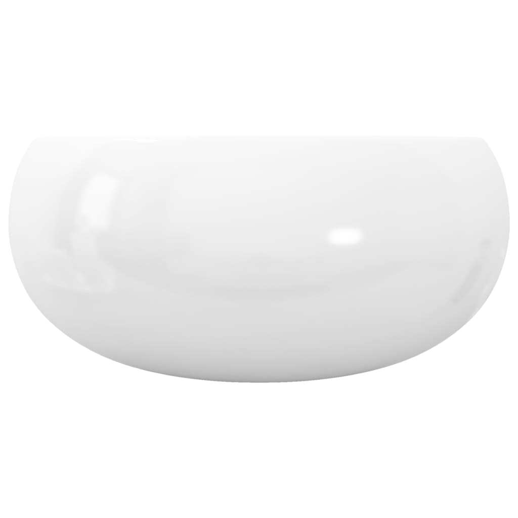 håndvask rund keramik hvid 40 x 15 cm