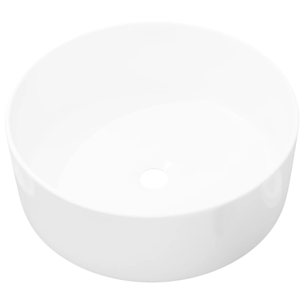 håndvask rund keramik 40x15 cm hvid