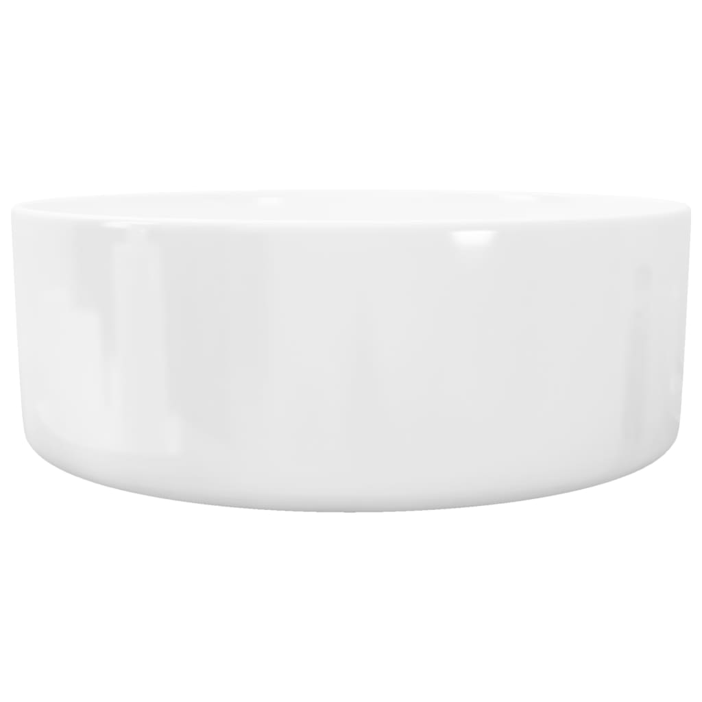 håndvask rund keramik 40x15 cm hvid