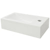rektangulær håndvask med hul til vandhane keramik 46x25,5x12 cm hvid