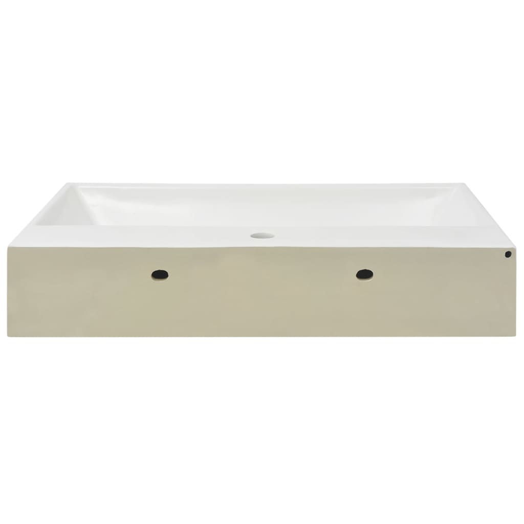 håndvask med hul til vandhane keramik 76x42,5x14,5 cm hvid