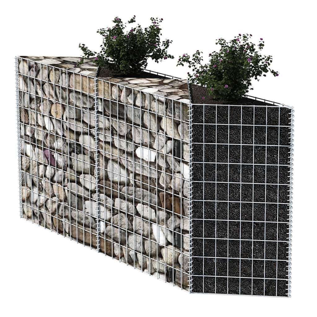 gabionkurv galvaniseret stål 120 x 30 x 100 cm