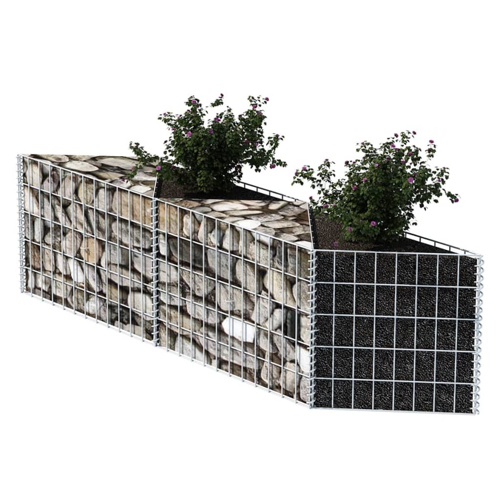 gabionkurv galvaniseret stål 120 x 30 x 50 cm