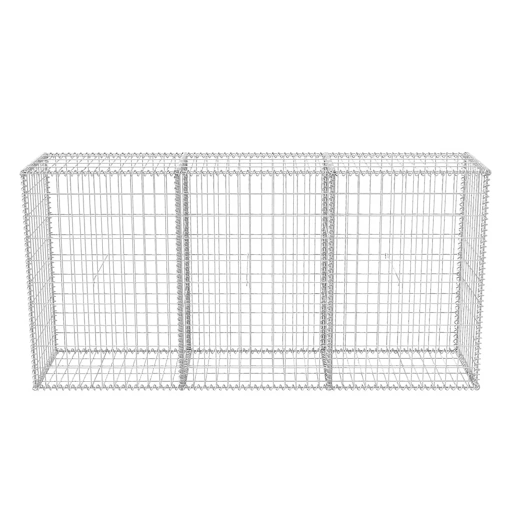 gabionkurv 200 x 50 x 100 cm galvaniseret stål