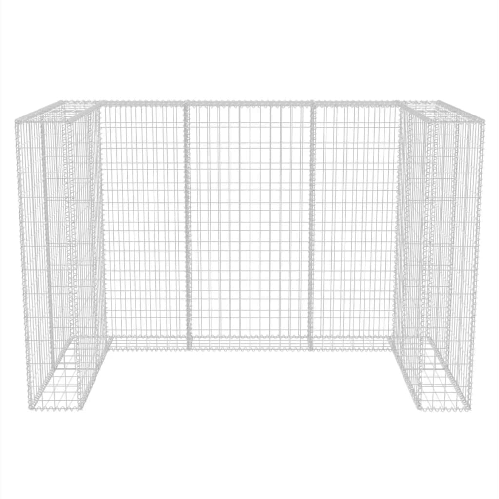 gabion-afskærmning til 2 affaldsbeholdere 180x100x120 cm stål