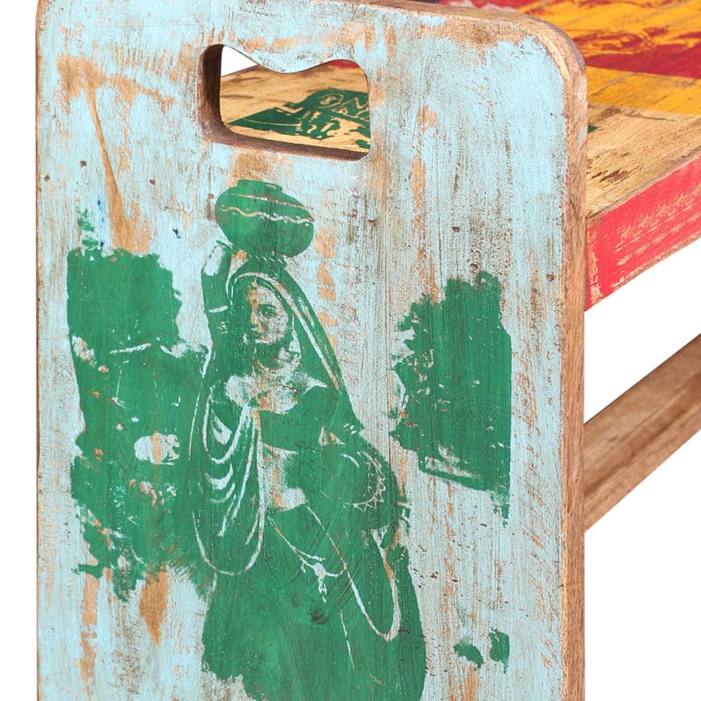 bænk 100x30x50 cm massivt genbrugstræ