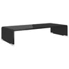 TV-stander/monitorstand sort glas 60x25x11 cm