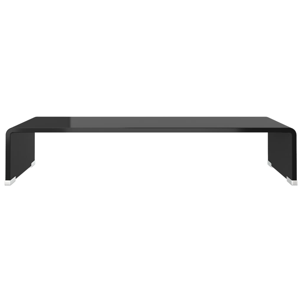 TV-stander/monitorstand sort glas 60x25x11 cm