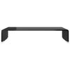 TV-stander/monitorstand sort glas 60x25x11 cm