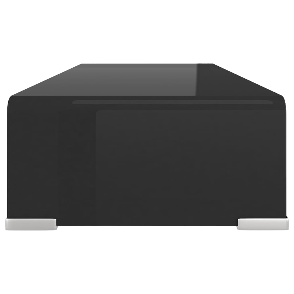 TV-stander/monitorstand sort glas 60x25x11 cm