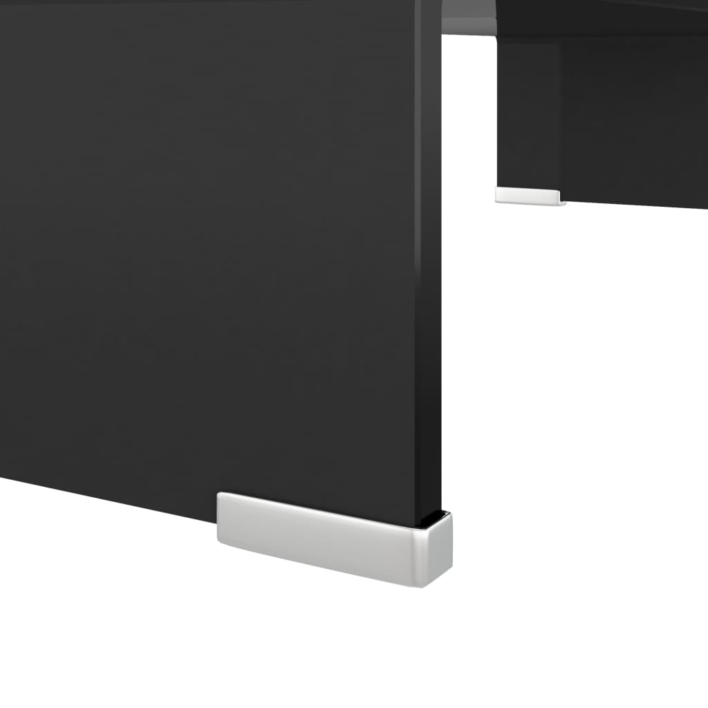TV-stander/monitorstand sort glas 60x25x11 cm