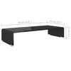 TV-stander/monitorstand sort glas 60x25x11 cm