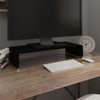 TV-stander/monitorstand sort glas 60x25x11 cm