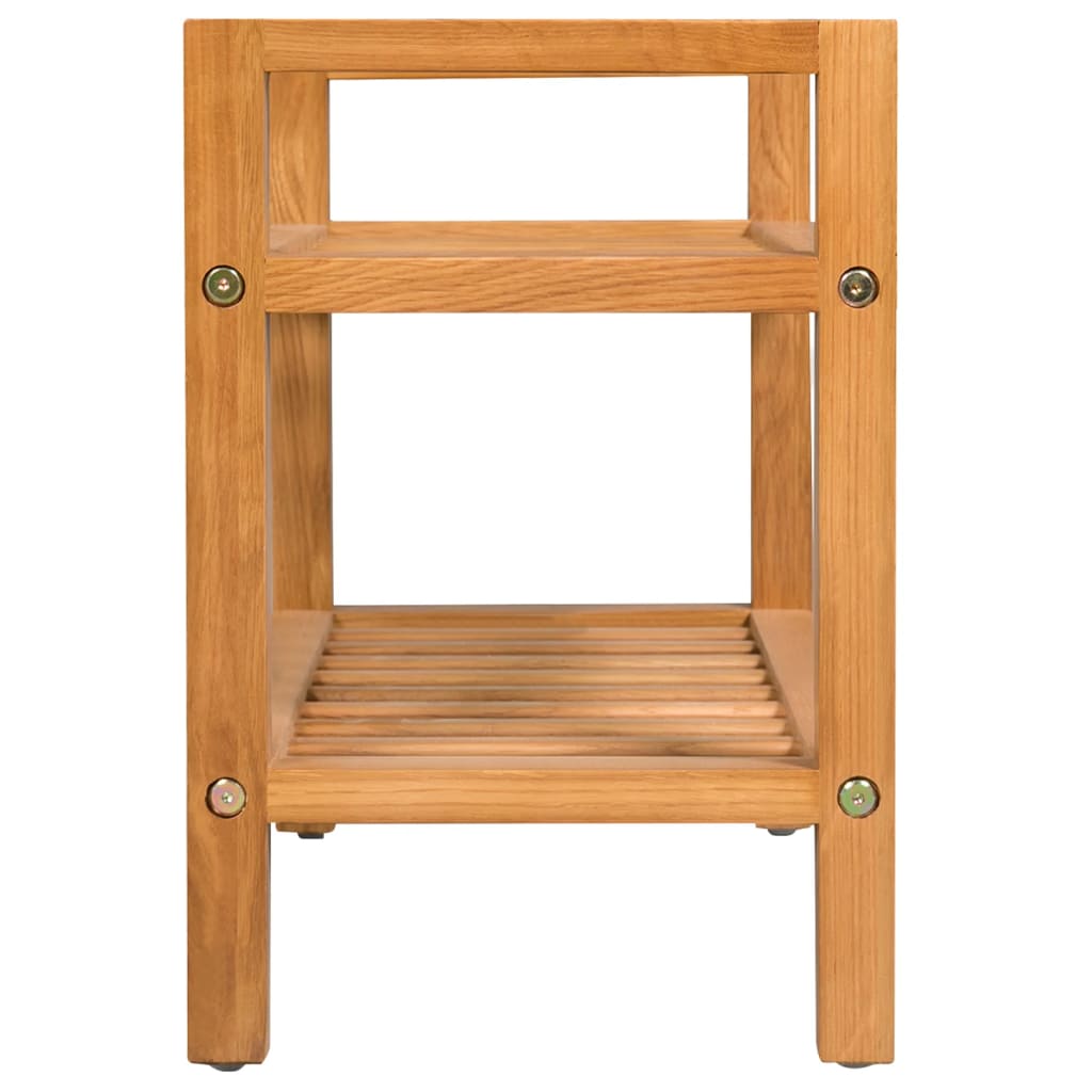 skostativ med 2 hylder 49,5x27x40 cm massivt egetræ