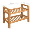 skostativ med 2 hylder 49,5x27x40 cm massivt egetræ