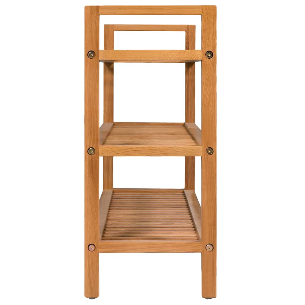 skostativ med 3 hylder 100x27x60 cm massivt egetræ