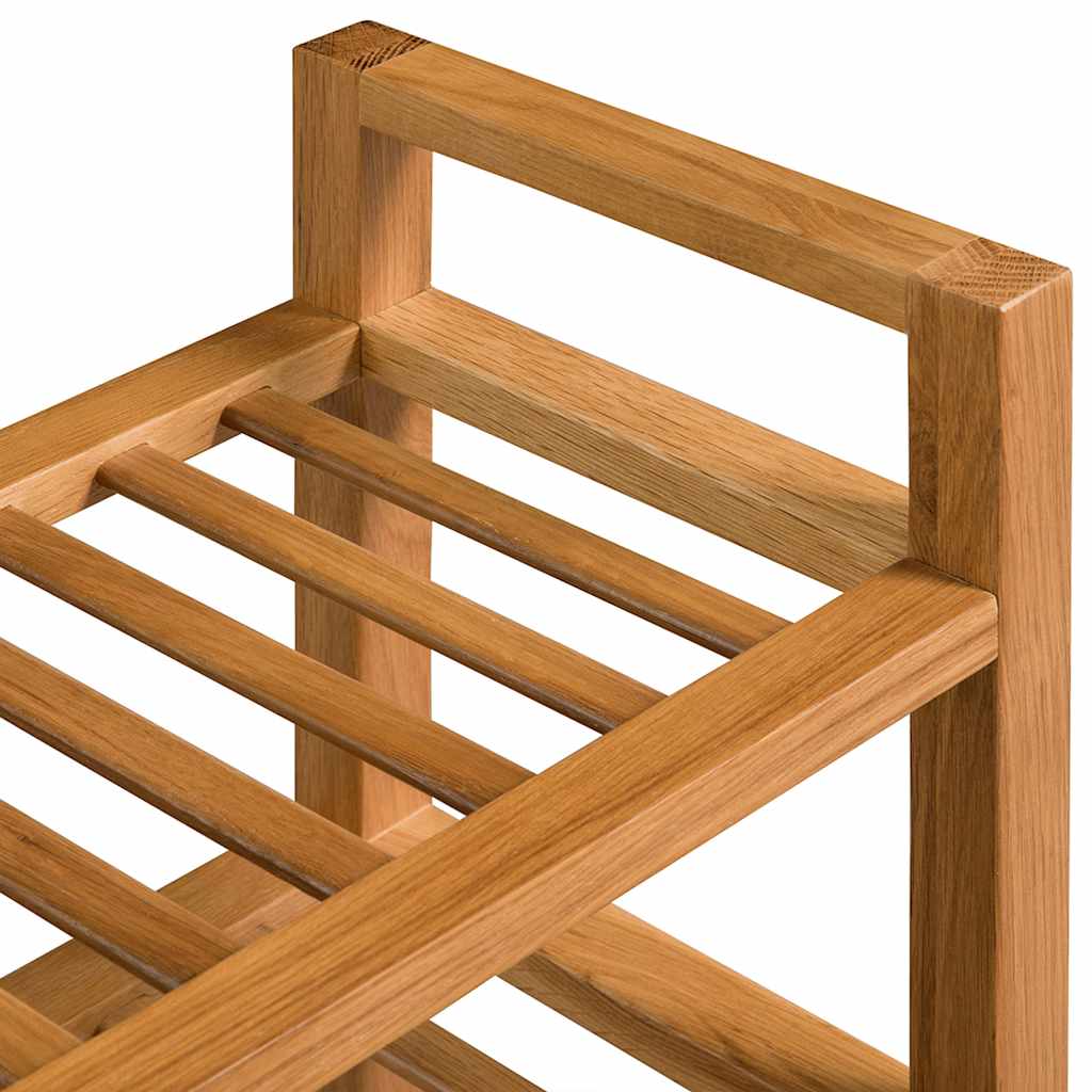 skostativ med 3 hylder 100x27x60 cm massivt egetræ