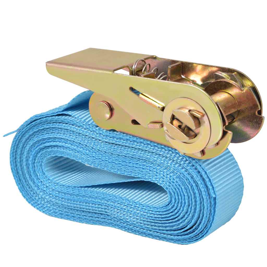 surringsbånd med skralde 4 stk. 0,8 ton 6 m x 25 mm blå