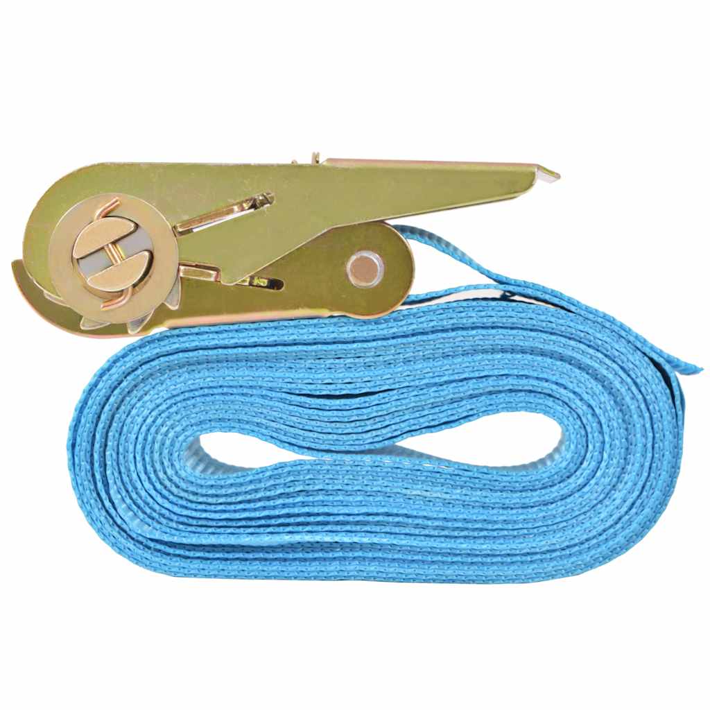 surringsbånd med skralde 4 stk. 0,8 ton 6 m x 25 mm blå