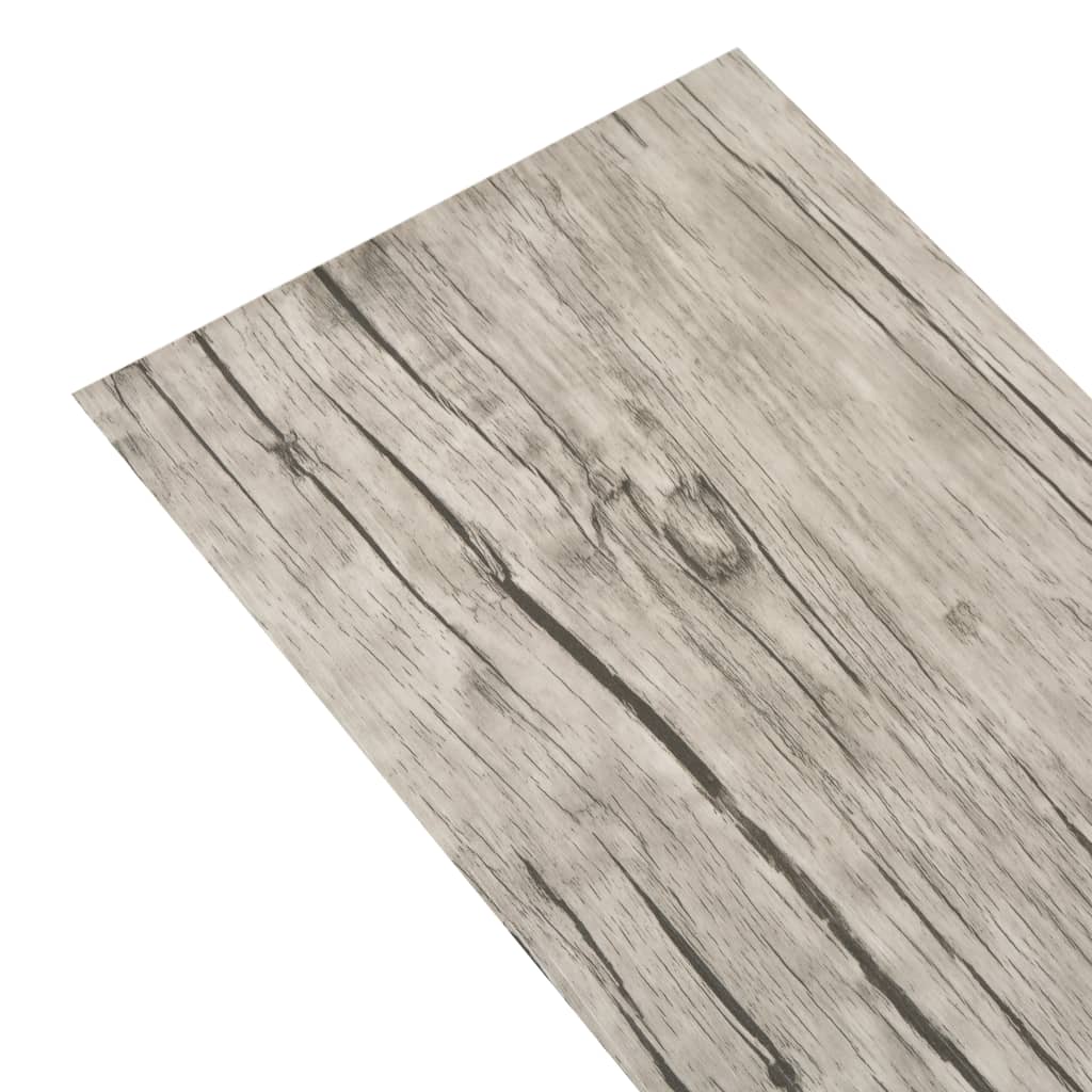selvklæbende PVC-gulvplanker 5,02 m² 2 mm egetræ afvasket
