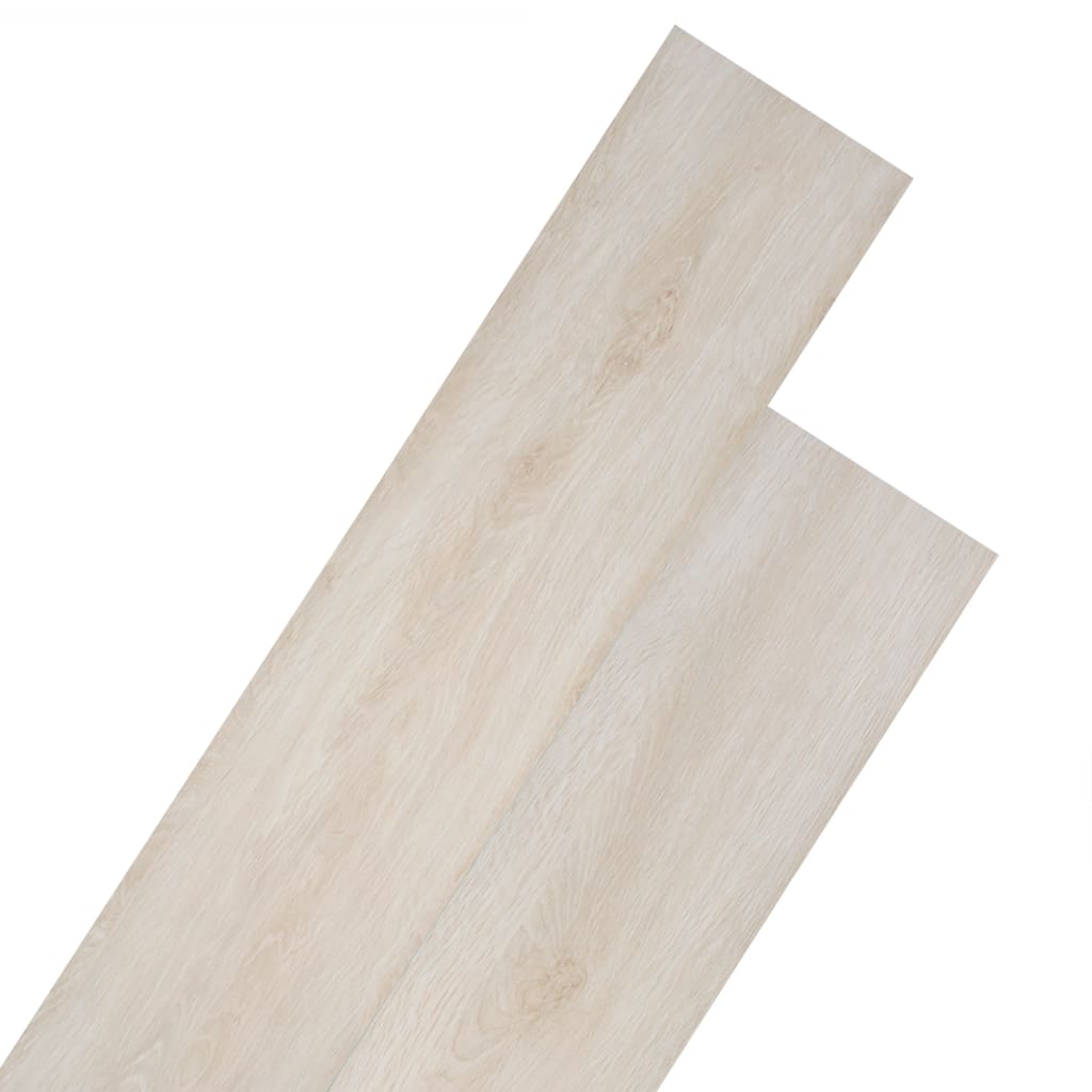 selvklæbende PVC-gulvplanker 5,02 m² 2 mm egetræ klassisk hvid