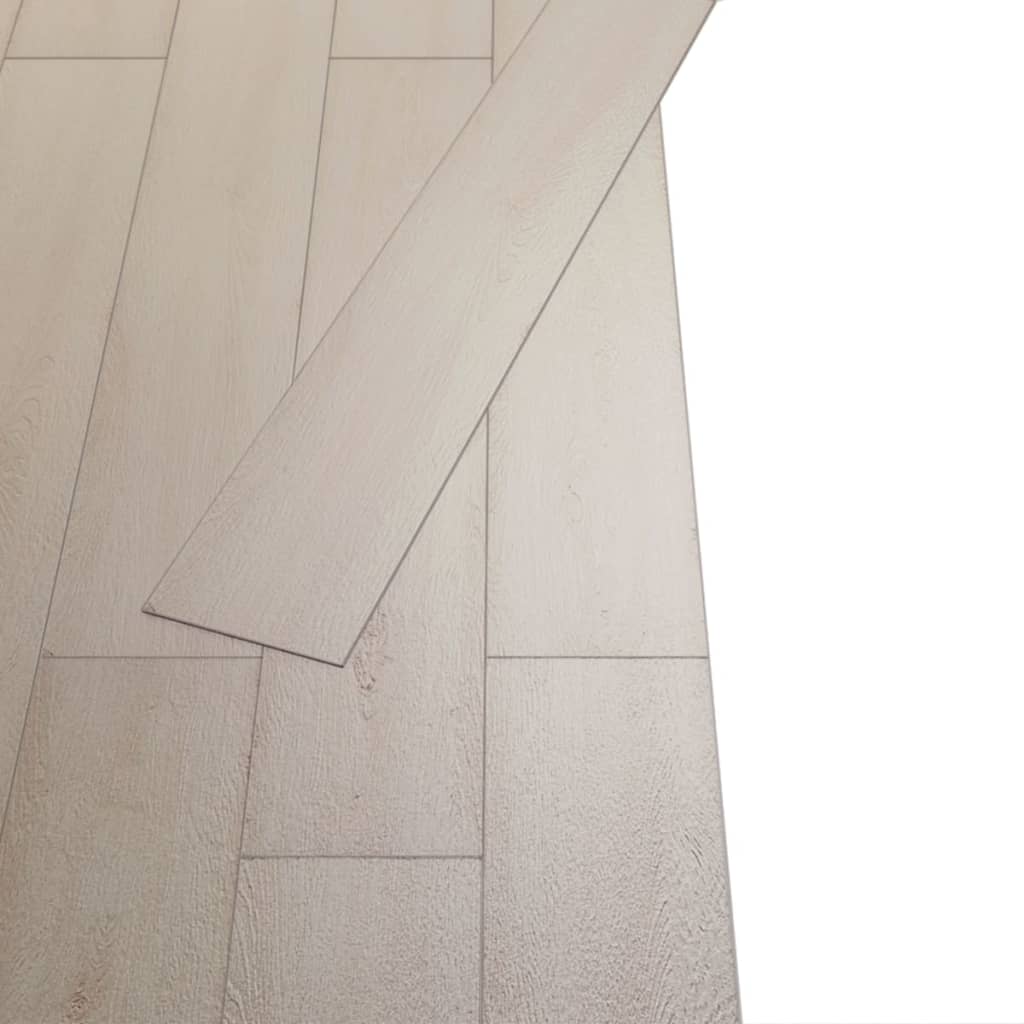 selvklæbende PVC-gulvplanker 5,02 m² 2 mm egetræ klassisk hvid